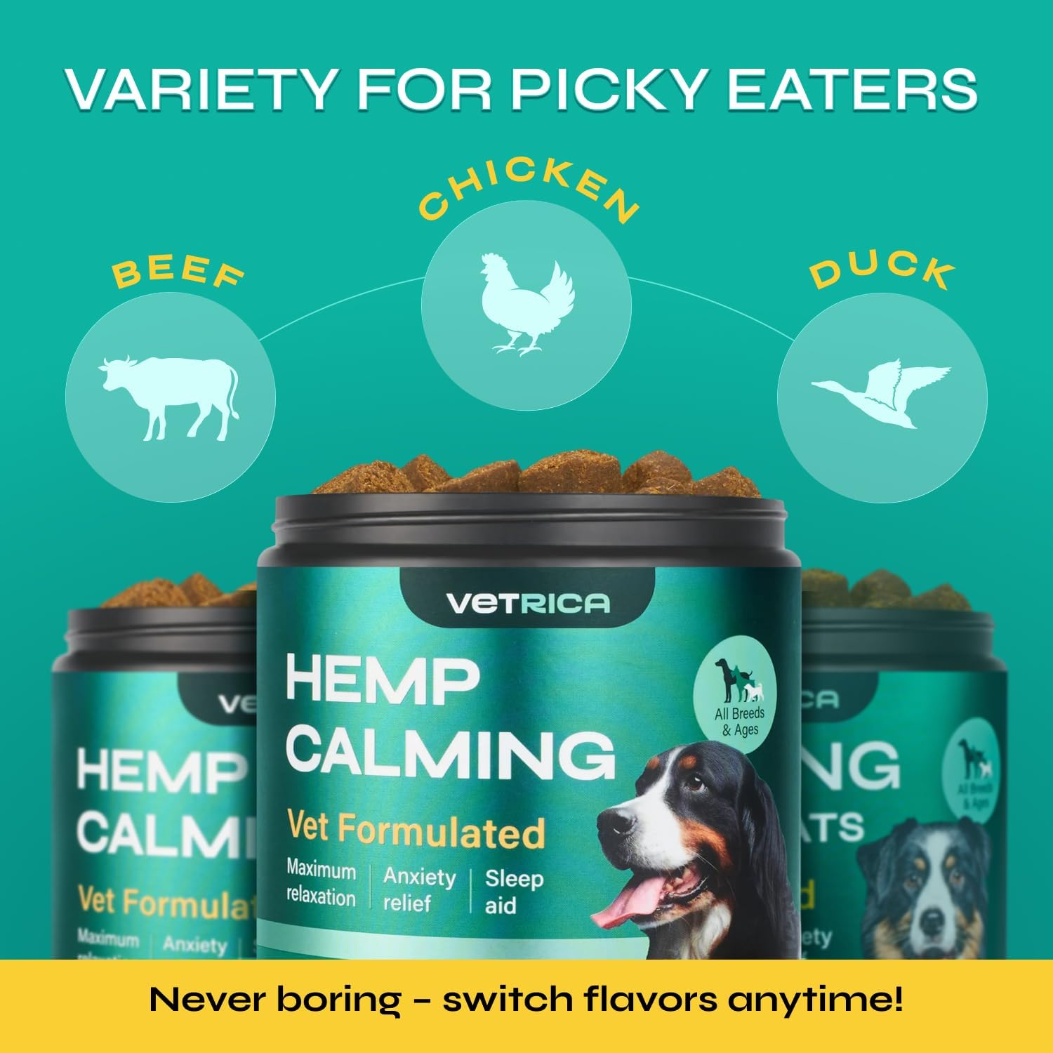 Dog Calming Chews with Hemp - 17,810 mg Hemp Oil per Pack - Soft Calming Chews for Dogs with Melatonin - Relaxation Support for Travel, Grooming, Separation, Thunder, Fireworks - 130 Chicken Bites - Image 7