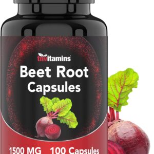 Beet Root Capsules 1500 Mg - 100 Capsules | Beet Root Powder Extract Capsules | Non-GMO & Gluten-Free | Produced in The USA | TNVitamins