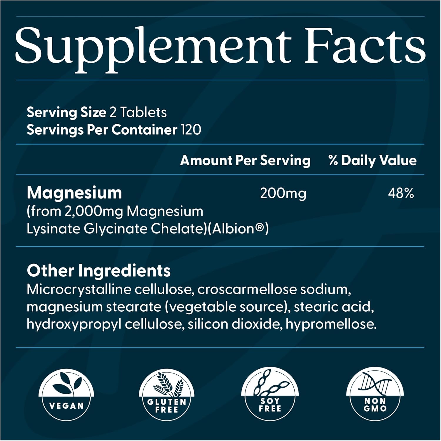 Doctor's Best High Absorption Magnesium Glycinate Lysinate Supplement for Sleep Support - Chelated Magnesium Tablets for Women & Men, 200mg per Serving, Supports Calm & Relaxation, Vegan - 240 Count - Image 2
