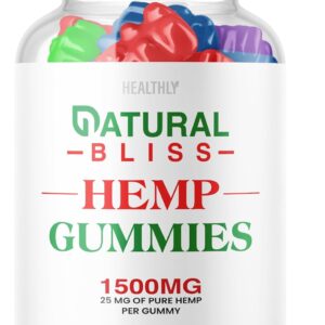 Natural Bliss Gummies - Official Formula - Natural Bliss Hemp Gummies Premium Blend NaturalBliss Gummies 25mg Hemp Per Gummy, 1500mg Hemp Per Bottle Advanced Formula Hemp Extract Gummy (60 Gummies)