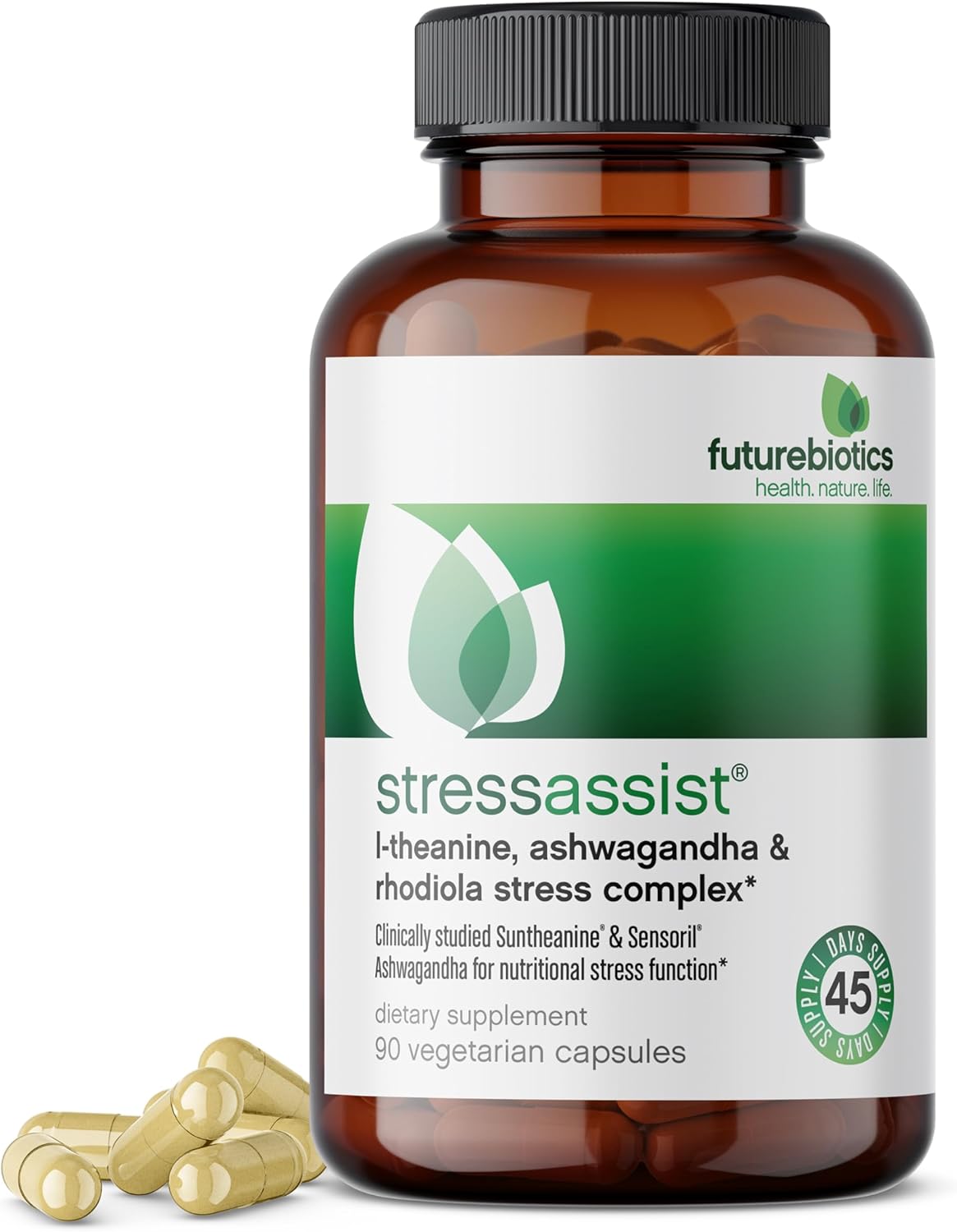 Futurebiotics Stressassist L-theanine Ashwagandha and Rhodiola Rosea Stress Complex - Natural Nutritional Stress Function, 90 Vegetarian Capsules - Image 5
