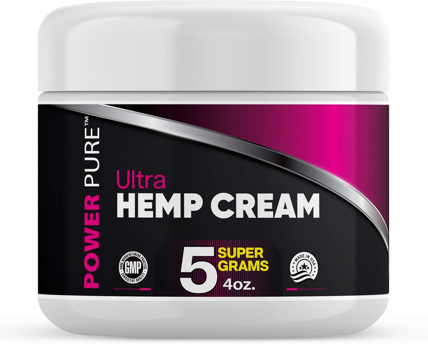 Power Pure Hemp Cream 5 Super Grams 5000MG 4 Ounce Muscle and Joint Rub Made in Colorado with Hemp Oil and Arnica