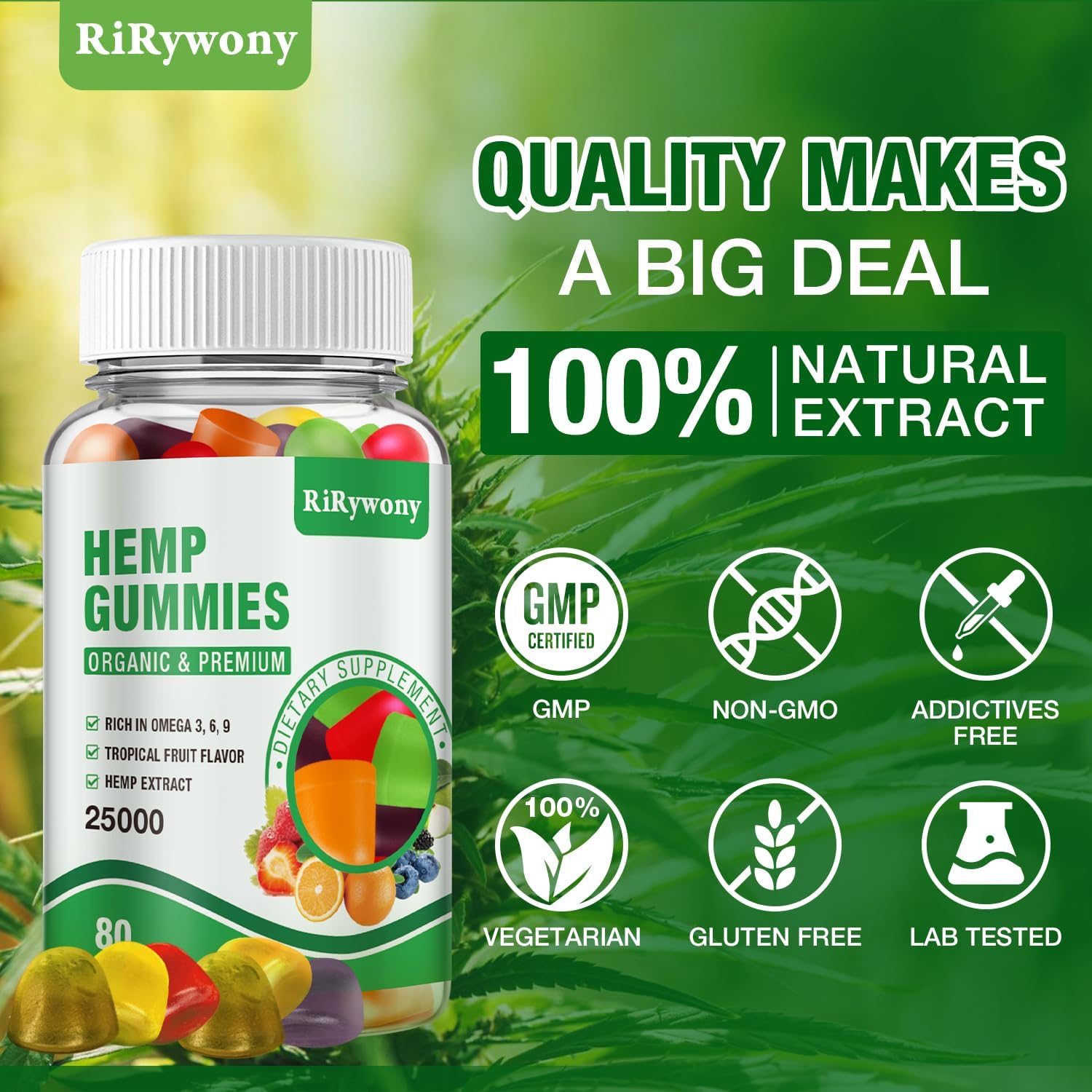 Hemp Gummies (3 Packs), High Potency Edible Gummies Extra Strength Mood Focus Calm Organic Hemp Oil Extract Vegan Bear Gummy - 240 Counts Candy - Image 6