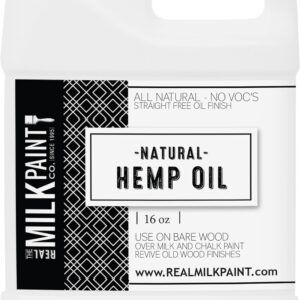 Real Milk Paint, Hemp Oil for Wood Finishing, Cutting Boards, Butcher Blocks, Countertops, Wood Utensils, Food Grade, 16 oz