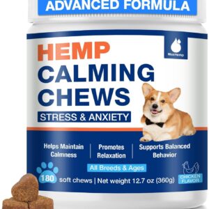 Calming Chews for Dogs - Advanced Hemp Dog Calming Chews- Anxiety Relief Treats for Composure, Separation, Barking, Thunderstorms, Stress Relief - Hiр and Jоint Supplement -180 Soft Treats
