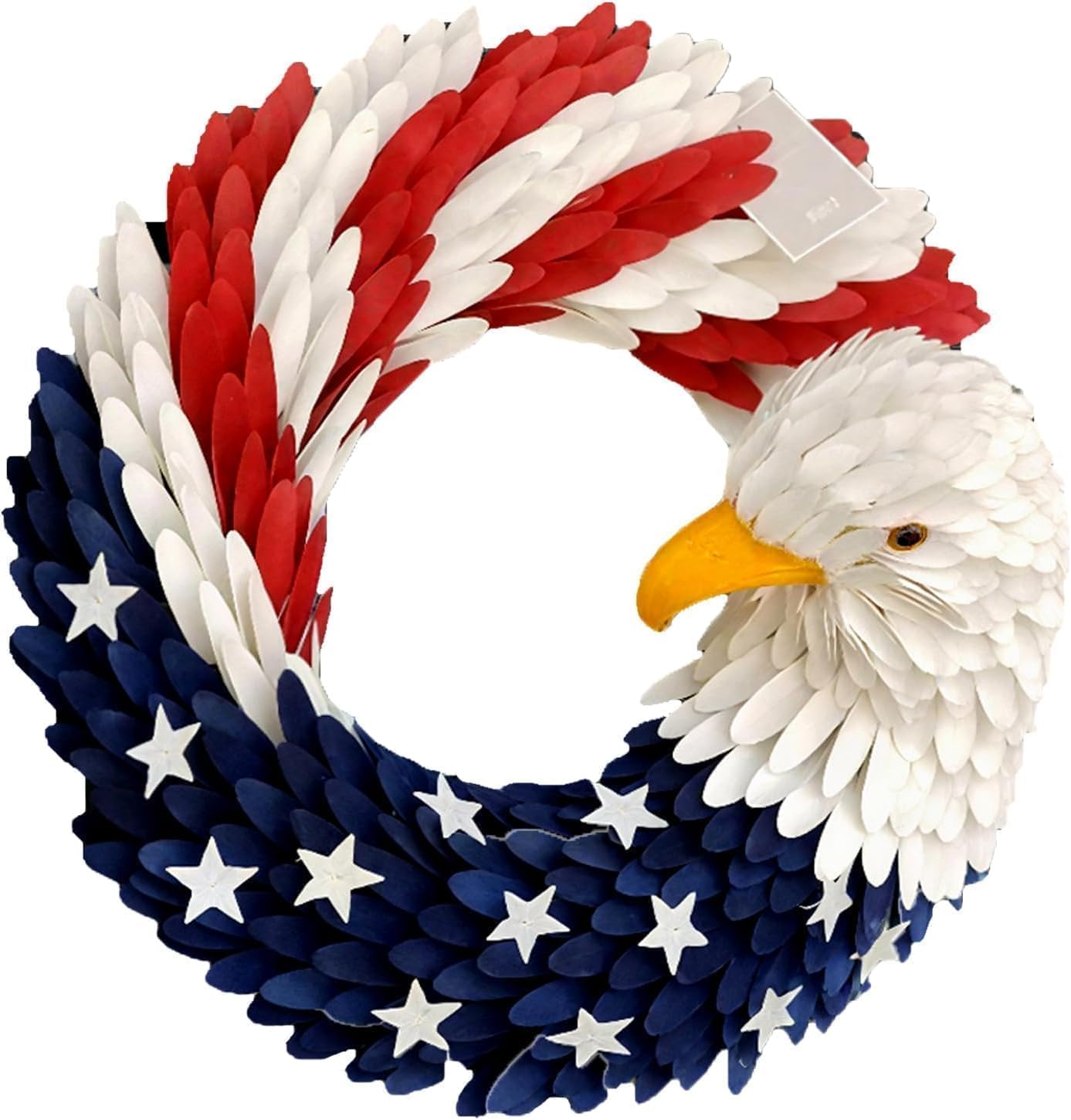 250th Anniversary Patriotic Wreath, Red White and Blue Wreath All-Weather Farmhouse Outdoor Holiday Decoration, Memorial Wreaths 3D Eagle Wreaths for Front Door (B)