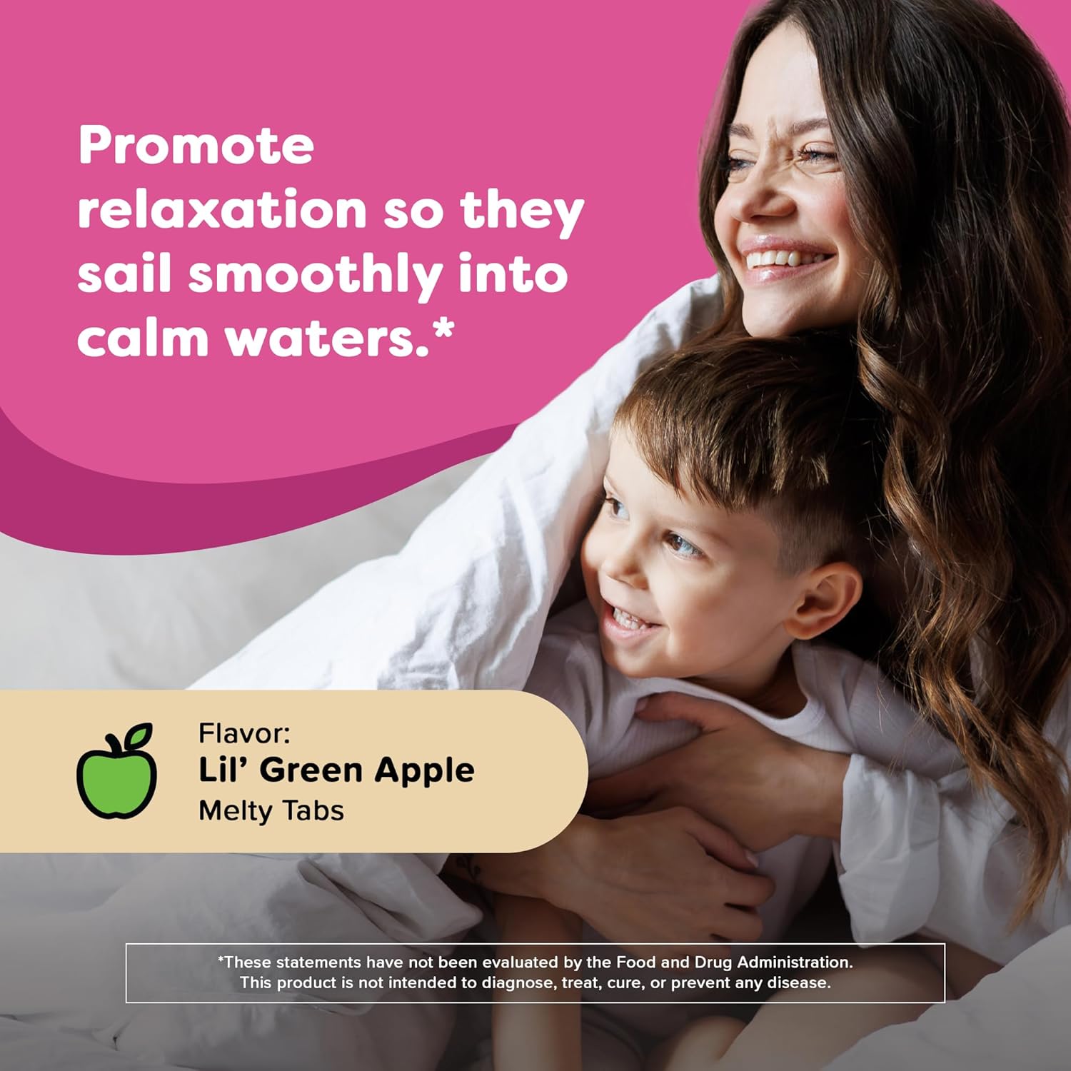 Renzo's Captain Calm Kids Magnesium Supplement with L-Theanine, Dissolvable Kids Vitamins for Relaxation and Mood Support, Sugar-Free Melty Tabs, Green Apple Flavor, 60-Count (1-2 Month Supply) - Image 2