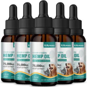 Hemp Oil for Dogs and Cats 5 Packs - Anxiety,Pain,Stress,Arthritis Sеizures Rеlief - Organic Pet Calming Drops Dog Relaxants - Skin Нiр Jоint Hеalth