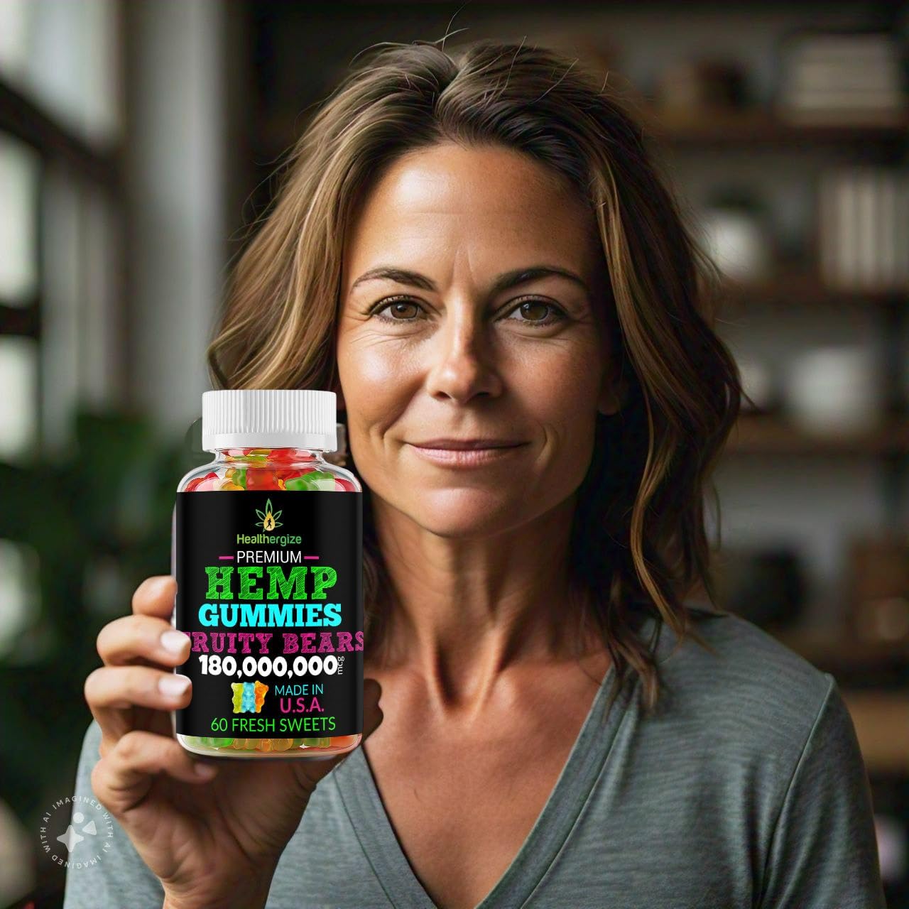 Hemp Gummy Bears for Calm and Peace-Fruity Flavor Natural Hemp Oil-for Chill, Sleep, Knees, Back-60 Gummies-Made in USA - Image 2