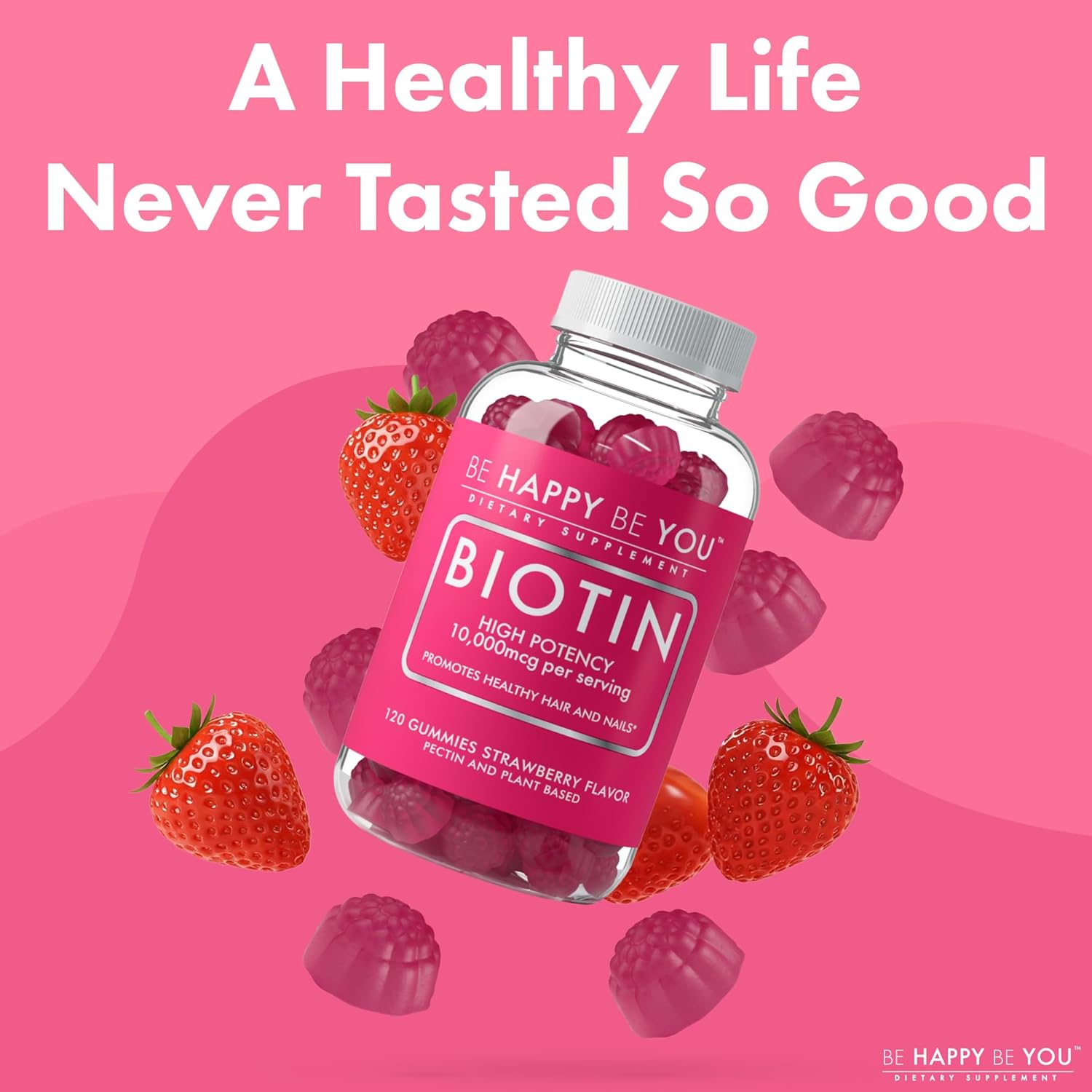 Biotin Gummies 10,000mcg – 120 Count – Supports Healthy Hair & Stronger Nails – Fast Absorption Supplement for Men & Women – Vegan, Non-GMO, Pectin, Gelatin Free – Made in USA - Image 5
