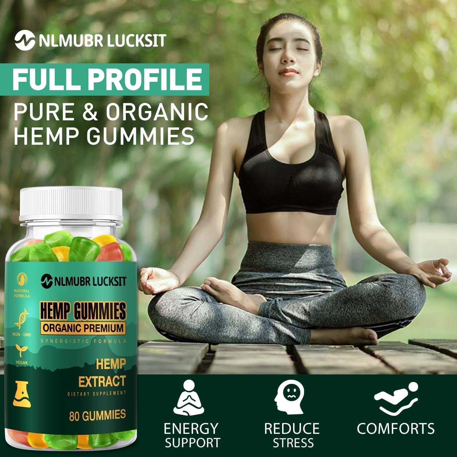 Hemp Gummies for Sleep, Stress, Anxiety, Pain, Relaxes Body & Mind, High Potency Organic Hemp Supplement, Natural Fruity Edible Gummies for Adult (1 Pack) - Image 4