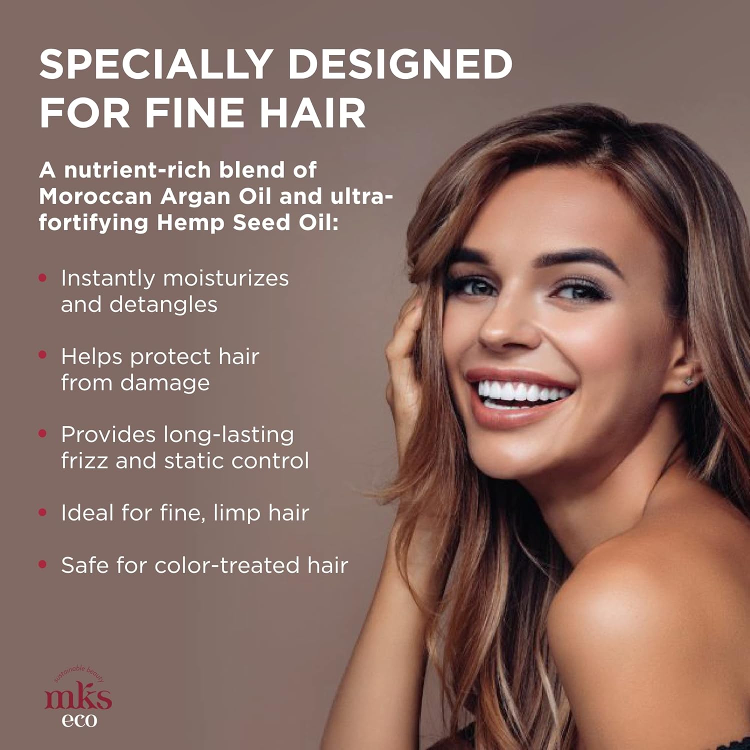 MKS eco X - Leave-In Treatment & Detangler - Moroccan Argan Oil, Hemp Seed Oil - Vegan & Cruelty Free - Image 3