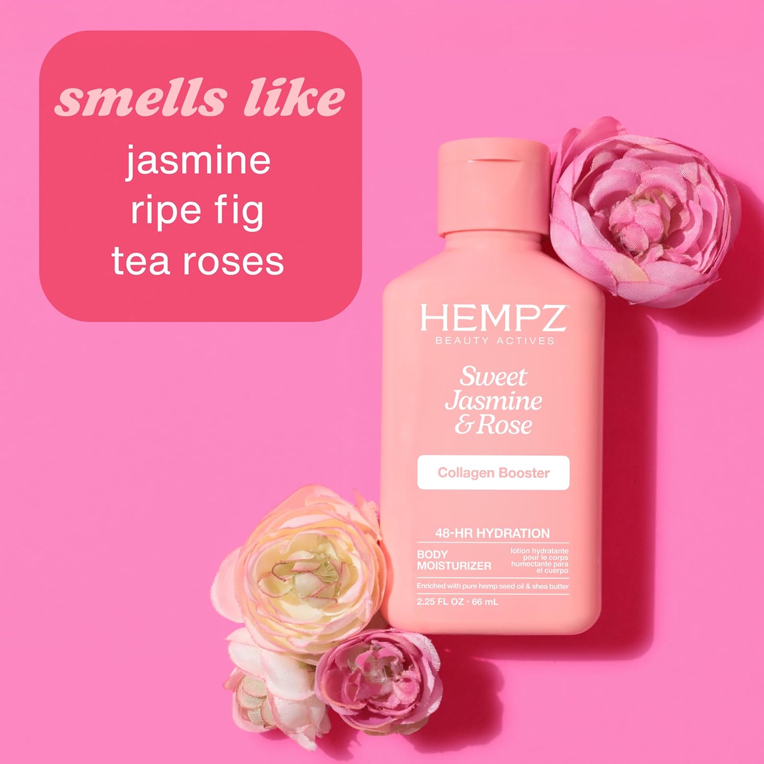 Hempz Mini Collagen-Infused Jasmine & Rose Body Moisturizer, 2.25 oz - Paraben-Free, Vegan, Cruelty-Free - Image 4