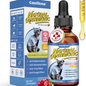 Antibitics for Cats, Cat Antibitics for Infection, Natural Antibitic Pet Supplements, Supports Allergy Itch,Cough Relief,Immune Support -Proper for All Ages & Breeds-Bacon Flavor