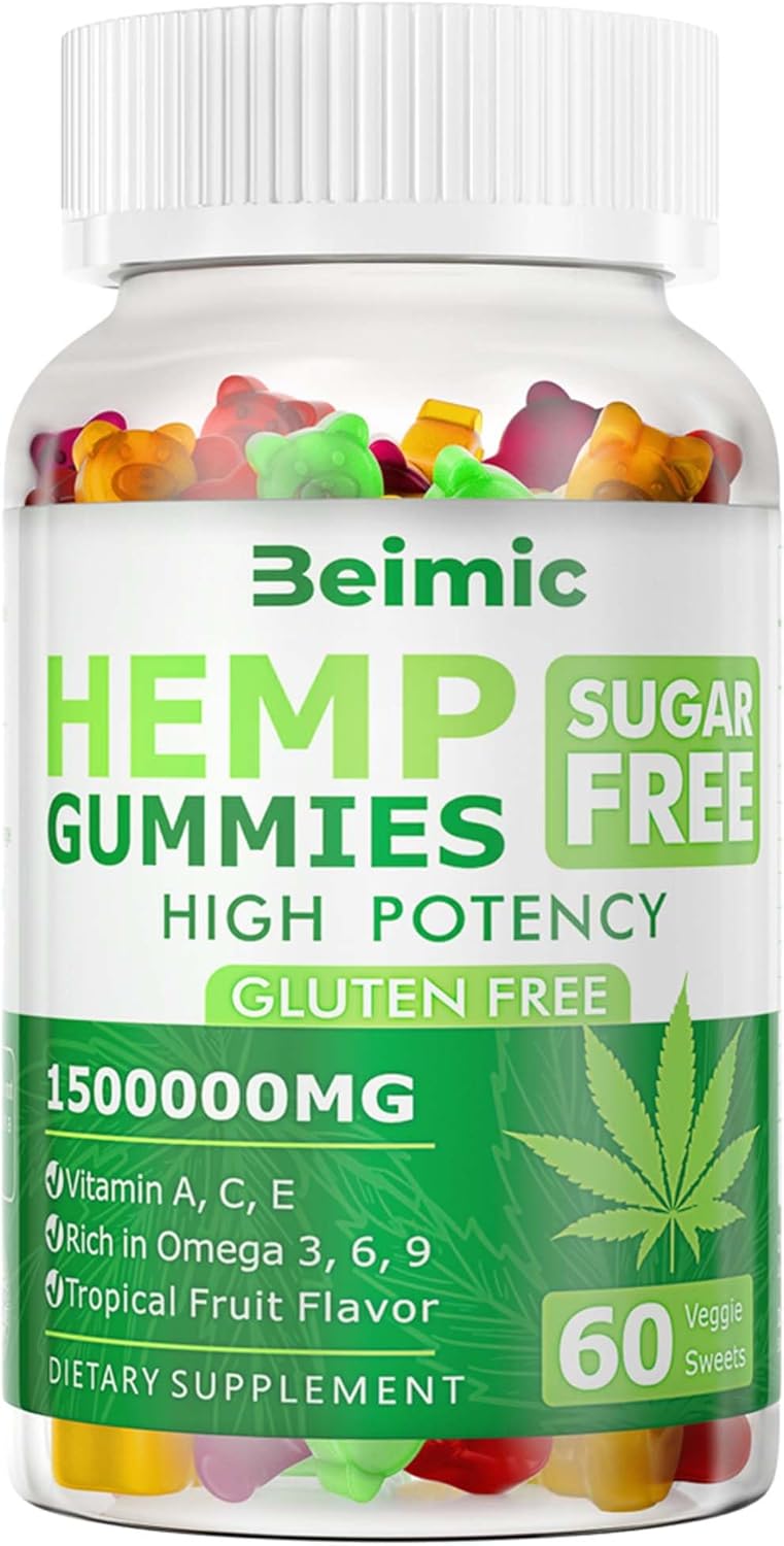 Naturals Fruit Hemp Gummies High Strength - Natural Hem p Oil Infused Gummies Great for Peace & Relaxation,America's #1 Favorite Hemp Gummy Brand! 60 Gummies-(Pack of 1)
