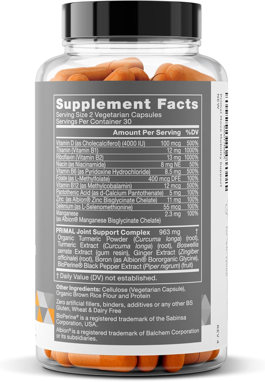 Primal Joint & Mobility Support - Advanced Joint Support Supplement for Women and Men - Turmeric, Boswellia, Ginger and Boron for Whole-Body Flexibility, Joint Health & Comfort - 60 Veg Soft Capsules - Image 7