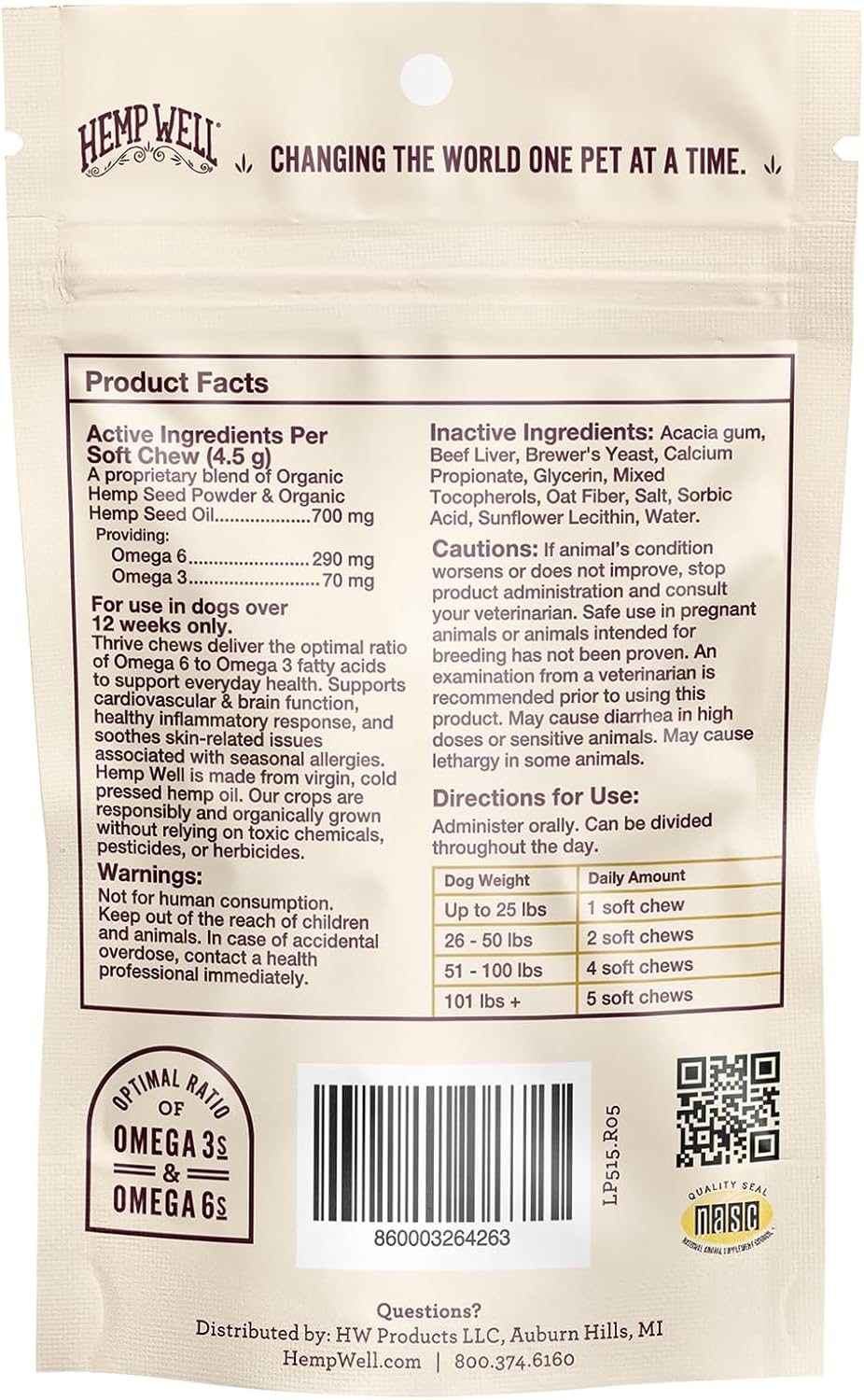 Hemp Well Thrive Chews for Dogs – Support Hip, Joint, and Heart Health, Promotes Immune and Skin Health, Organic. – 8 Count - Image 8