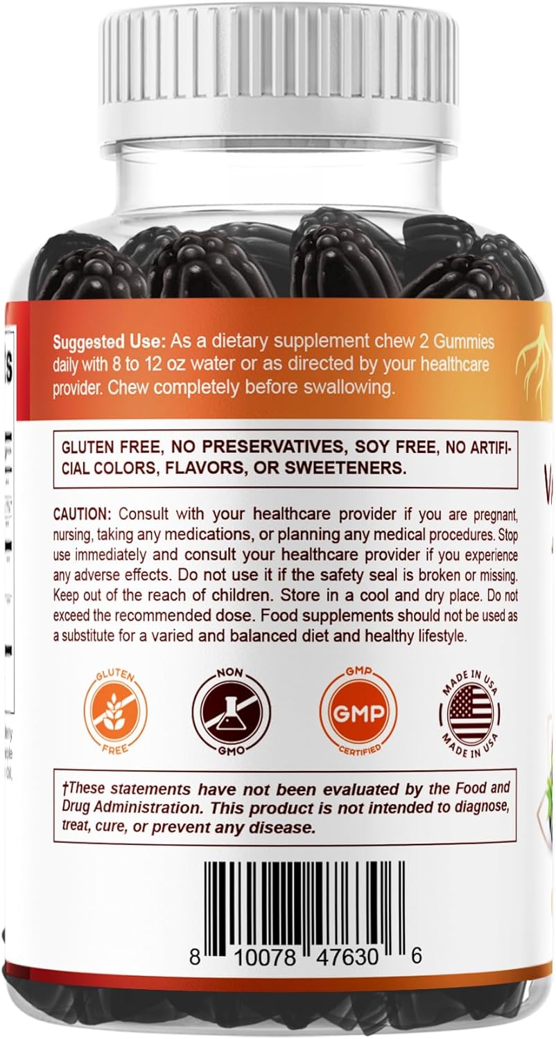 Vitamatic Valerian Root & Chamomile Gummies – Plant-Based Botanical Extract – Mixed Berry Flavor – Vegan, Non-GMO, Gluten-Free – Herbal Supplement – 60 Count - Image 9