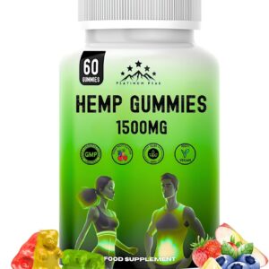 Hemp Gummies 1500mg | High Strength | Delicious Natural Fruit Flavour | Relaxation & Improve Sleep | Vegan & GMO-Free - 60 Gummies