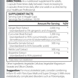 BIOSPEC NUTRITIONALS Inflam-95 - Ginger Root Extract 2,000 mg, Curcumin Root Extract, Boswellia Serrata Extract, Nettle Leaf Extract, Bioperine - Support Healthy Inflammatory Response
