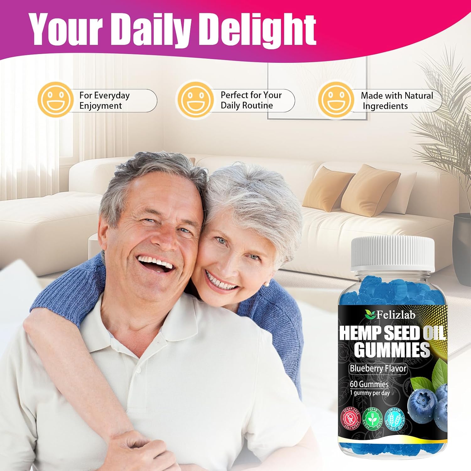 Hemp Gummies for Sleep Pain Anxiety -120 Count Plant Based Natural Hemp Oil Extract Gummy with Omega & Vitamin B for Relaxation and Peace - in a Raspberry Shape (Blueberry Flavor) - Image 5