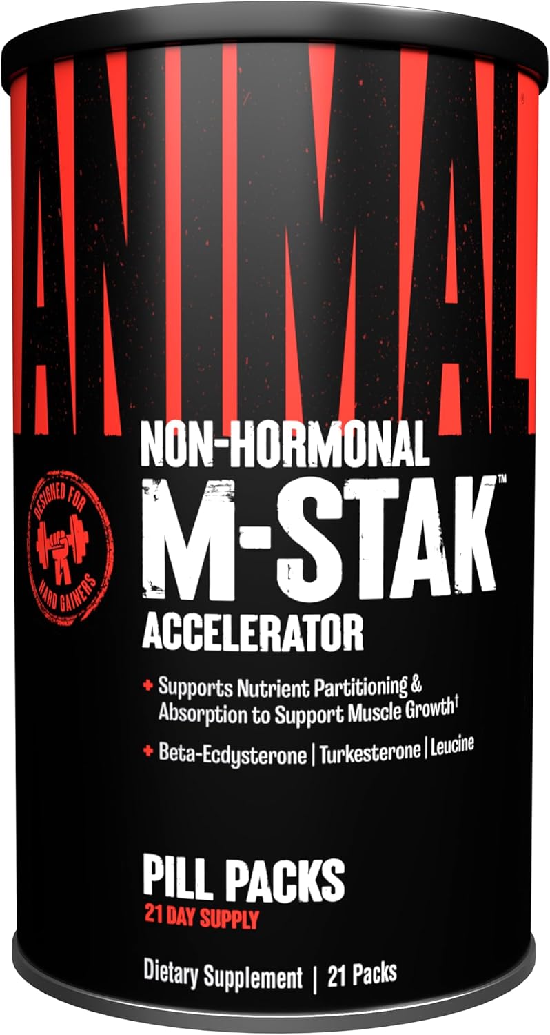 Animal M-Stak - Muscle Builder and Anabolic Mass Gainer Supplement for Bodybuilding - Lean Muscle Growth, Amino Complex and Pre Workout Energy, 21 Packs