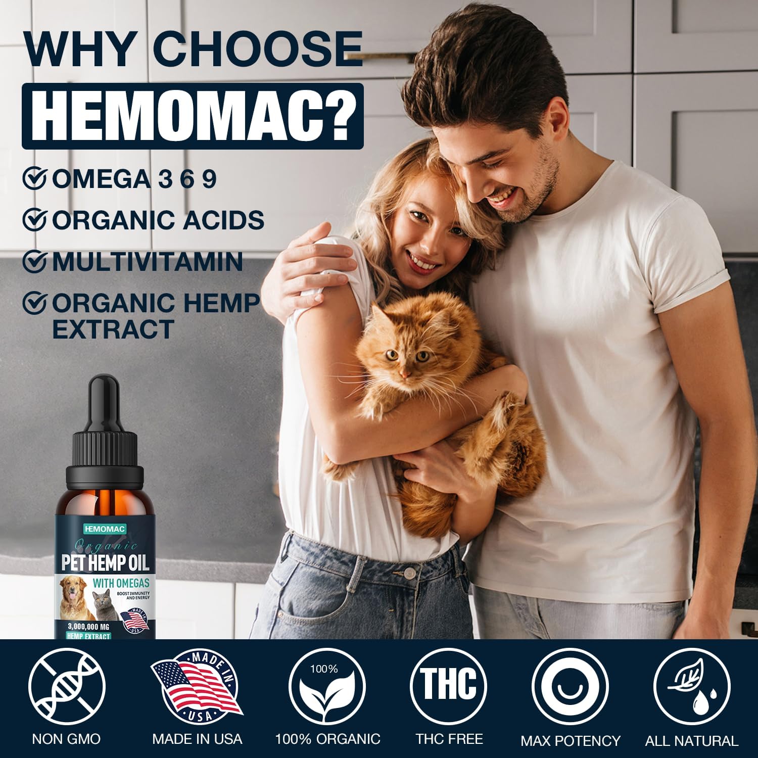 Hemp Oil for Dogs & Cats - Hip Joints Support Gluten Free Non-GMO 2-Pack - Image 7