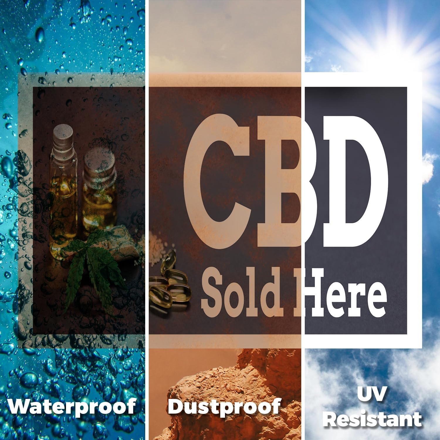 CBD Sold Here Yard Sign 2 Pack of 24 Inch x 36 Inch Double Sided Weatherproof Heavy-Duty Plastic with Stake | Herbal Remedies, Stress Relief, Natural Wellness | Made in USA - Image 6