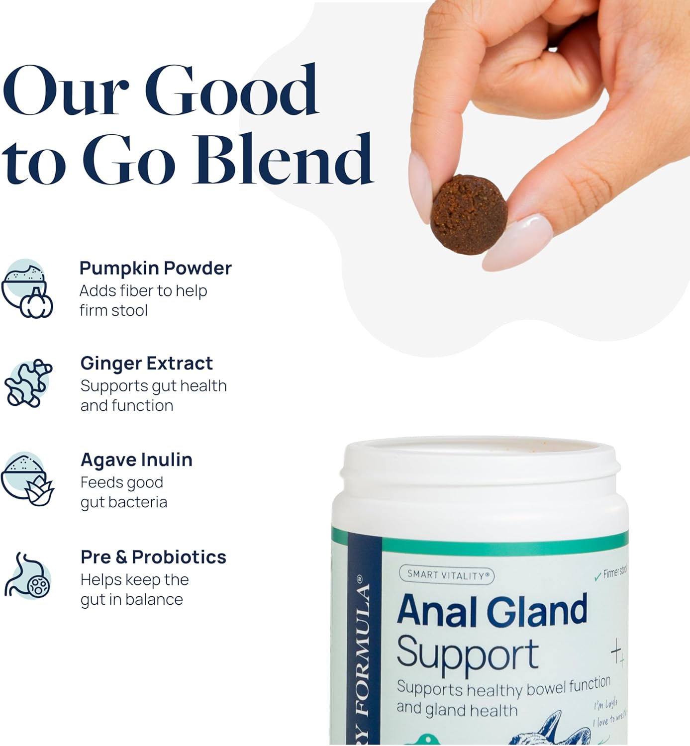 Veterinary Formula Anal Gland Support for Dogs – Vet-Formulated No Scoot Chews with Pumpkin, Ginger, Agave Inulin & Probiotics – Supports Scooting, Stool Quality & Digestive Health, 60 Soft Chews - Image 2