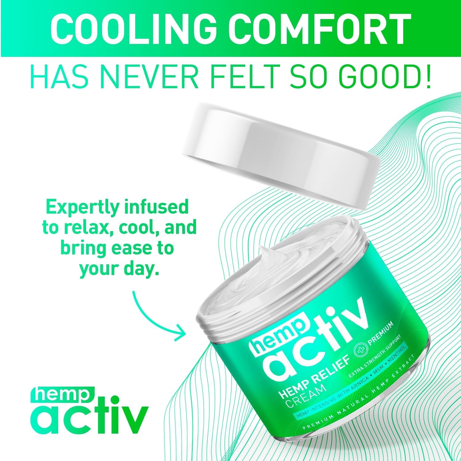 HEMPACTIV Cooling Hemp Cream – Menthol, MSM & Arnica – Fast-Absorbing, Non-Greasy Formula for Muscles & Joints – 4oz Best-Value Size - Image 8