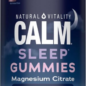 Natural Vitality SLEEP Gummies, Magnesium Supplement With Melatonin and L-Theanine, Vegan, Gluten Free, Helps the Body Ease Into Sleep, Blueberry Pomegranate 120 Count