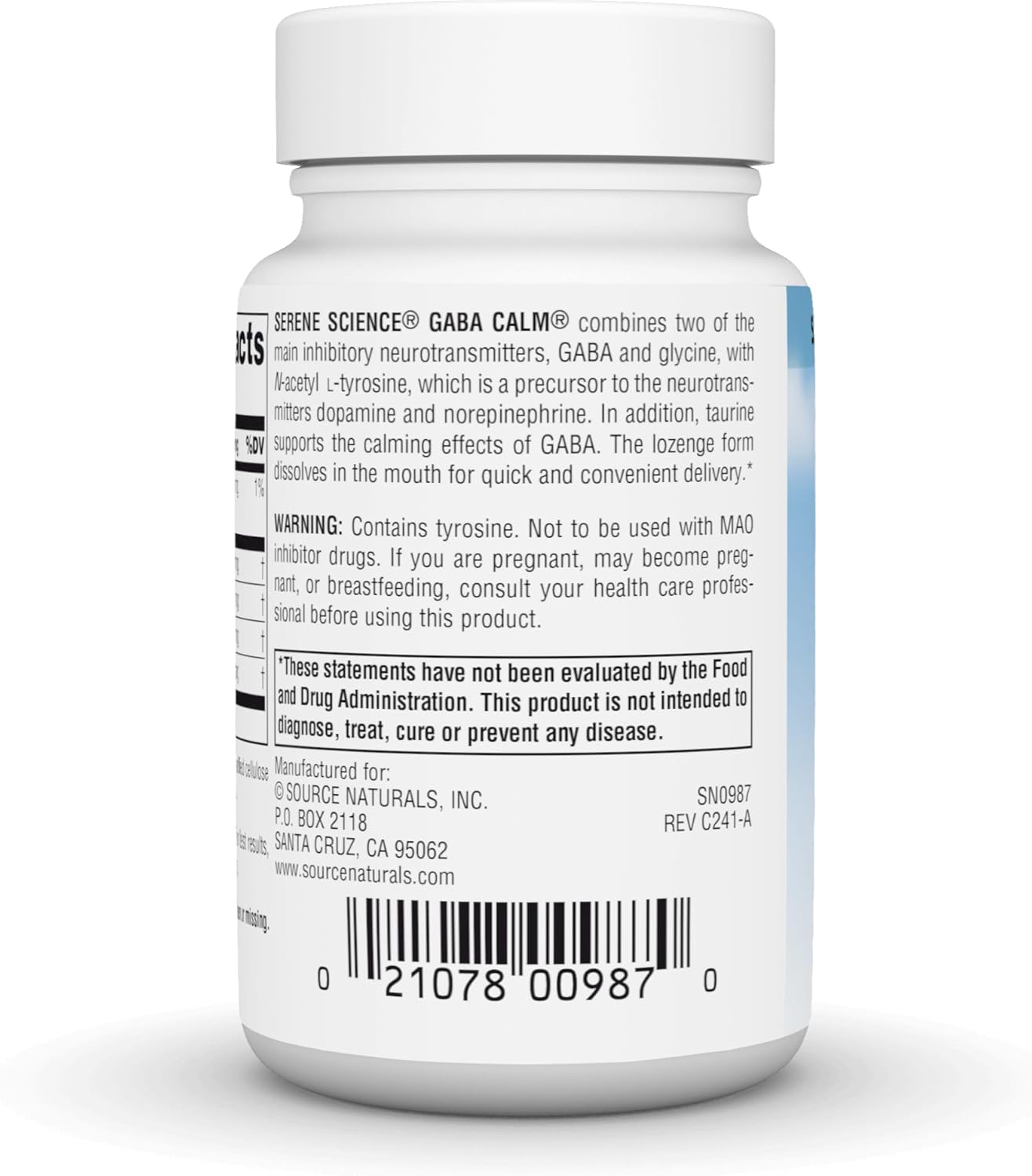 Source Naturals Serene Science, GABA Calm - Supports A Calming Mood, Quick Dissolving Orange Flavor - 60 Lozenges - Image 3