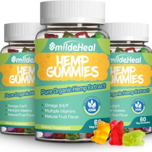 3 Pack Hemp Gummies, 1,500,000 Extra Strengthen Organic Hemp Gummies, Hemp Supplement Gummy with Hemp Oil Extract, 180 Gummies