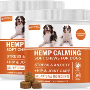 Hеmp Calming Chews for Dogs - Chicken Flavor Soft Chews - Dog Calming Treats Supplement for Storm Anxiety, Sleep, Relaxing, Separation Aid, Stress, Hyperactivity Relief - All Ages & Sizes - 240 Count