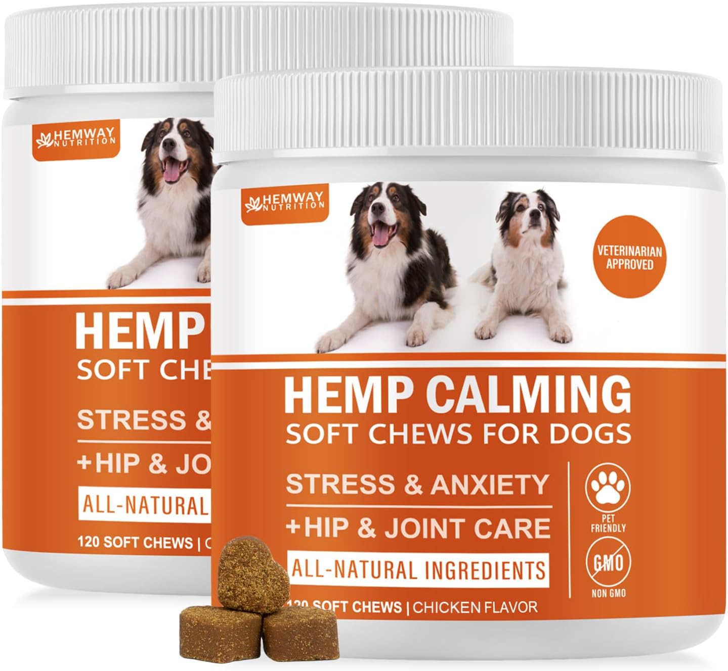 Hеmp Calming Chews for Dogs - Chicken Flavor Soft Chews - Dog Calming Treats Supplement for Storm Anxiety, Sleep, Relaxing, Separation Aid, Stress, Hyperactivity Relief - All Ages & Sizes - 240 Count