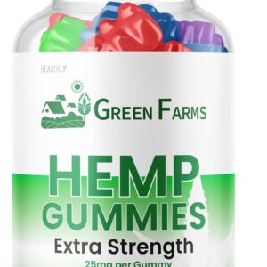 Green Farms Hemp Gummies - Official Formula - Green Farms Gummies with Hemp Extract 500 mg Extra Strength Performance Hemp Blend, Great Taste, Big Size Gummy, New 2023 1500mg Per Bottle (60 Gummies)