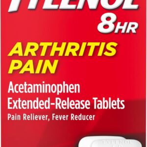 Tylenol 8HR Arthritis Pain Relief Caplets, Fast, Strong Pain Relief, 650 mg Acetaminophen for Minor Arthritis & Joint Pain, Fever Reducer, Extended Release, Won't Irritate Stomach, 100 Count