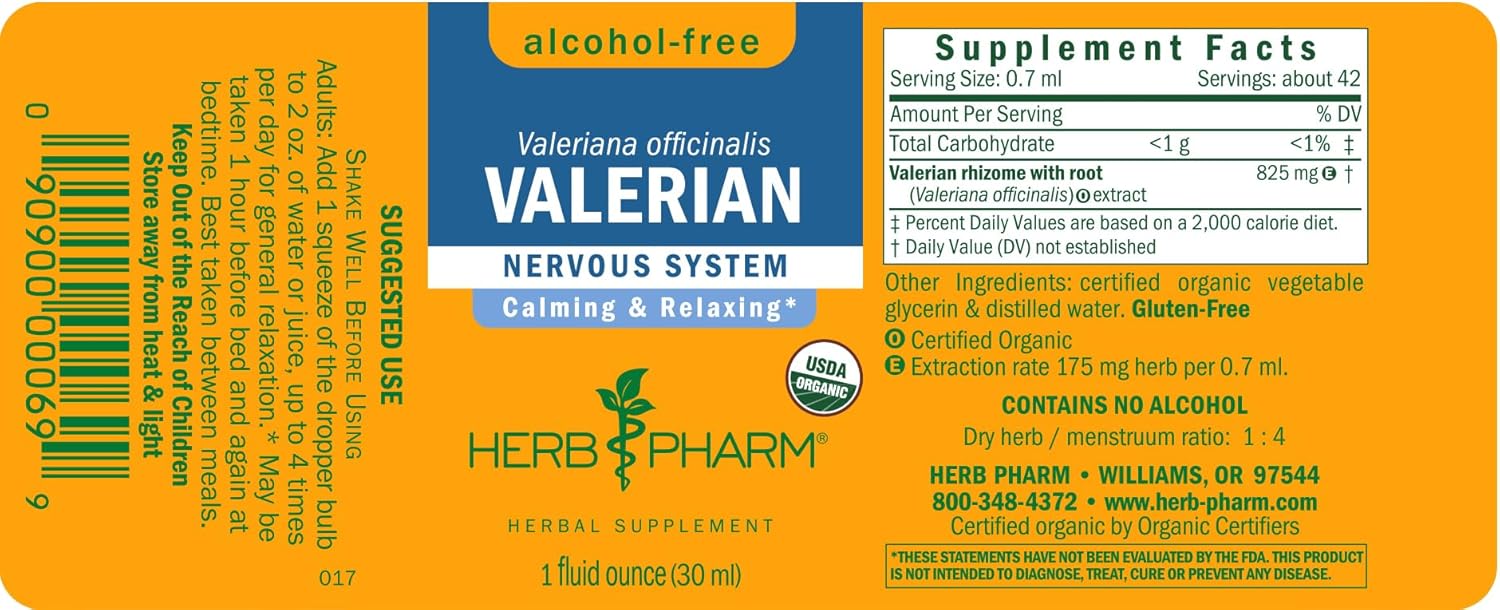 Herb Pharm Organic Valerian Root Liquid Extract, Alcohol-Free: Sleep & Relaxing, Calming Nighttime Sleep Support Supplement, Sugar-Free Herbal Supplement, 1 Oz - Image 11