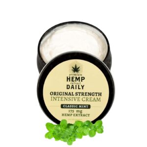 Hemp Daily Intensive Cream | Hemp Cream with Essential Oils | Vegan, Organic Ingredients | 5.0 Ounces (Classic Mint)