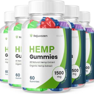 (5 Pack) Rejuvazen Gummies - Official Formula - Rejuvazen Hemp Gummies Blood Pressure Sugar Formula 300mg, Rejuvazen Gummies High Potency Blend Big Size Gummies 25mg Per Gummy 1500mg (300 Gummies)