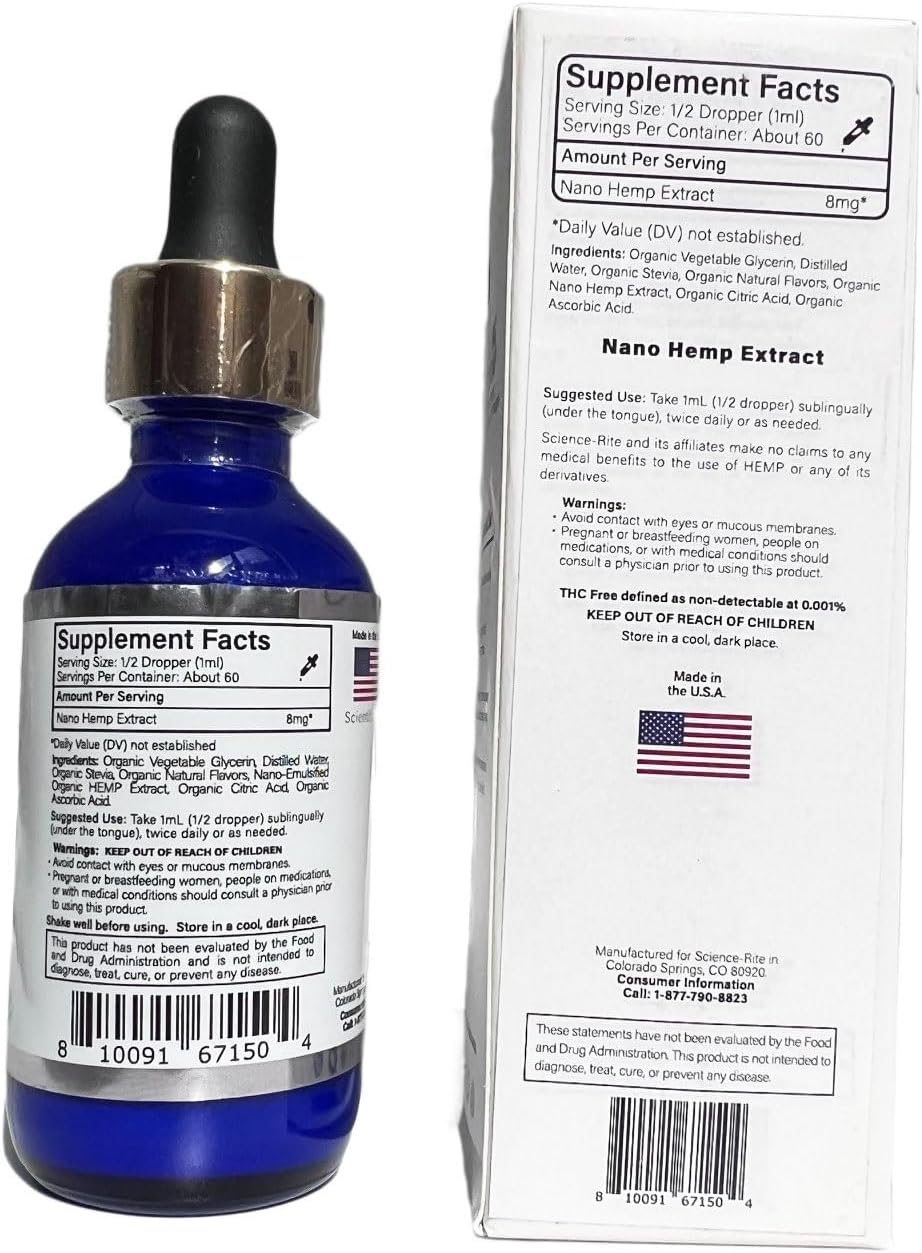 Nano Water-Soluble Hemp - Ultra-Fast-Acting Drops for Maximum Results - Scientific-Grade, 3X Faster, 9X Absorption, Cold Extracted - Mint Flavor. (500mg) - Image 4