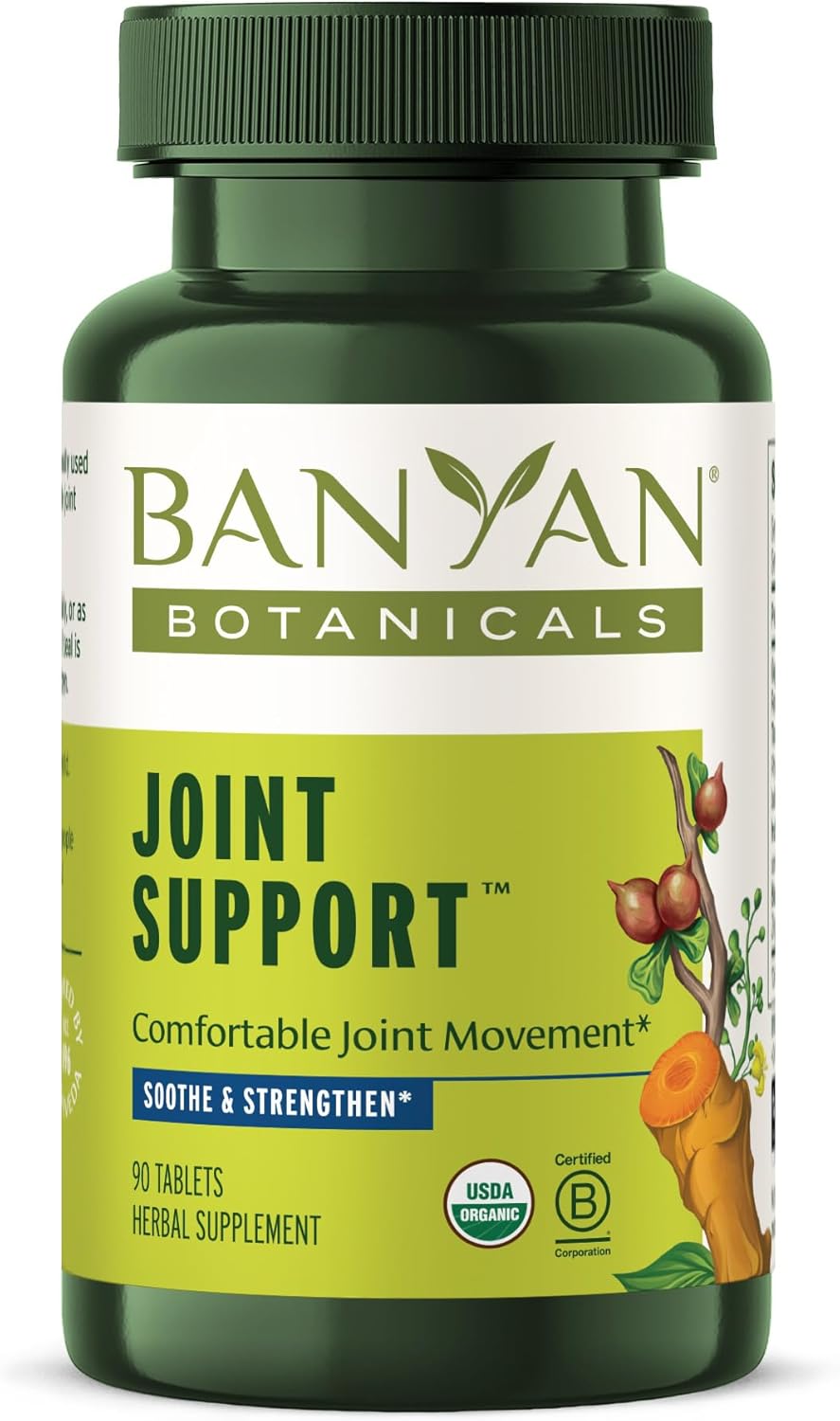 Banyan Botanicals Organic Joint Support–Advanced Mobility & Flexibility Supplement with Boswellia,Guggulu Resin & Turmeric–Natural Lubrication for Cartilage, Bones & Muscles-90 Tablets-USDA Organic
