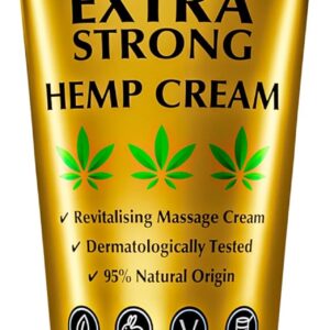 5kind Extra Strong Hemp Cream 3.4 fl oz - Maximum Strength - Natural Topical Cream - Muscle Rub for Lower Back, Joints, Neck, Knees, Shoulders