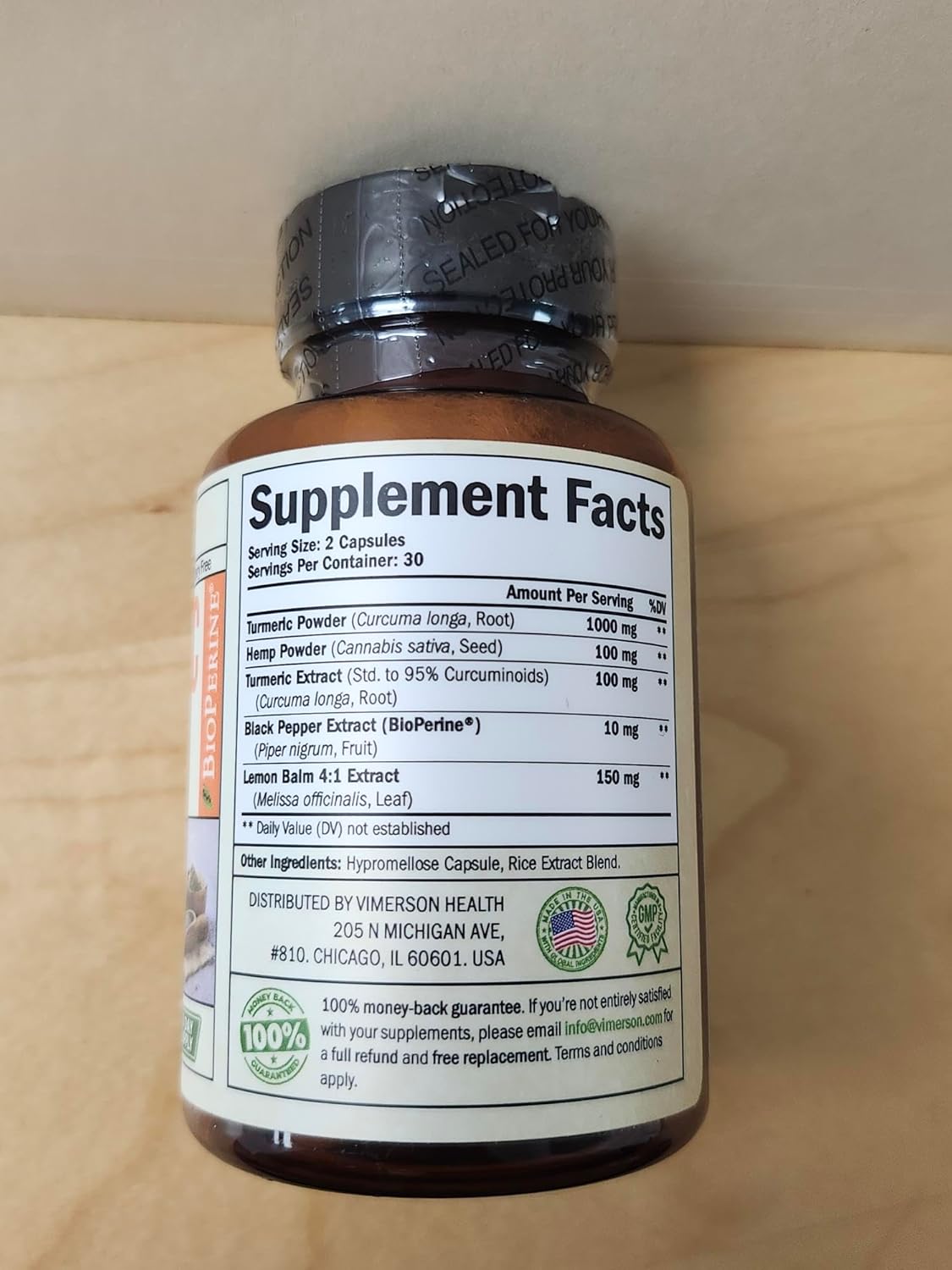 Turmeric Curcumin Supplement with Hemp Seeds & Lemon Balm Extract – Joint Health & Mobility – with Black Pepper for Absorption – Natural Joint Supplement for Men & Women - Image 8