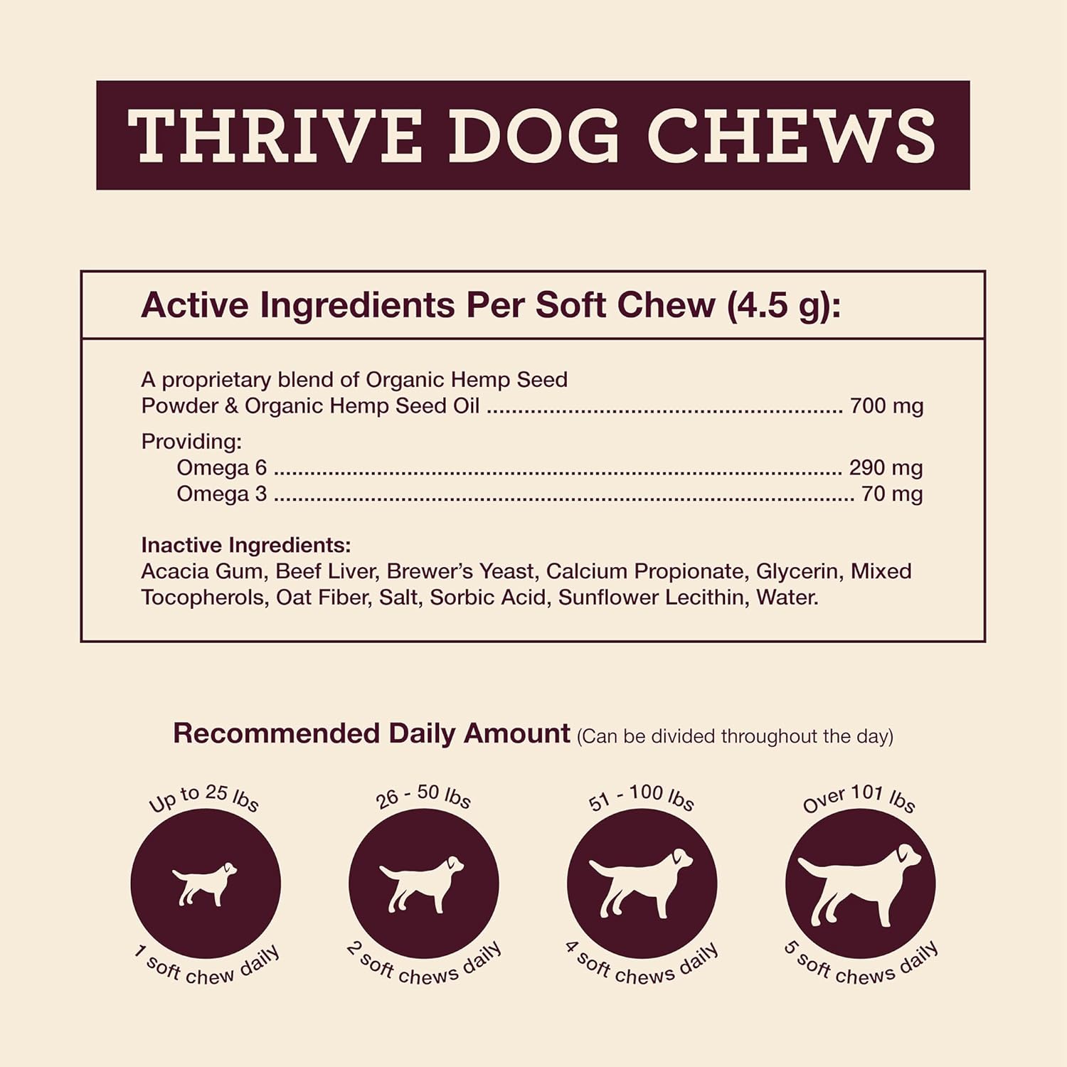 Hemp Well Thrive Chews for Dogs – Support Hip, Joint, and Heart Health, Promotes Immune and Skin Health, Organic. – 8 Count - Image 3