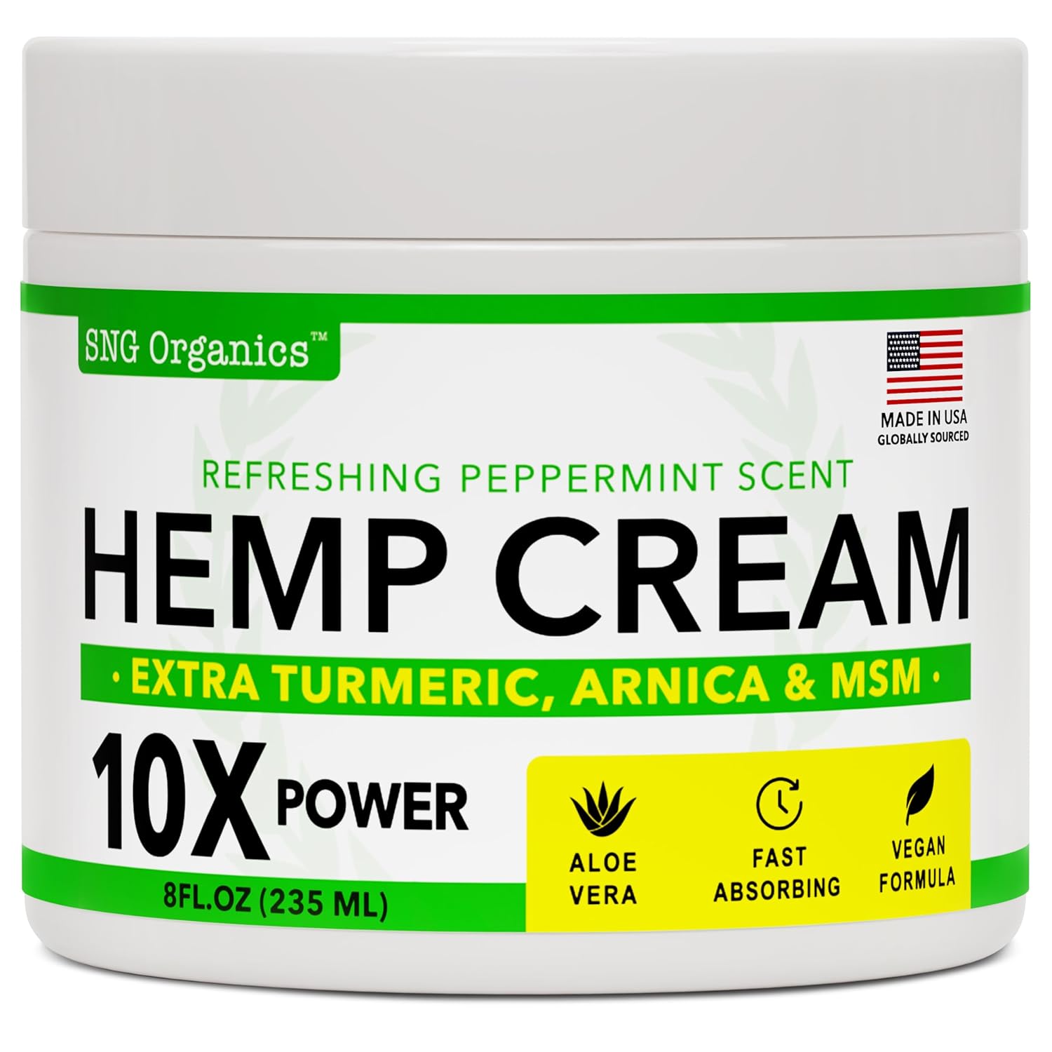 Super Natural Goods Hemp Cream with Hemp Oil, Turmeric, Arnica & Menthol – Botanical Cream with a Cooling Sensation for Localized Application (8oz) - Image 2
