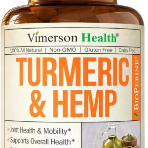 Turmeric Curcumin Supplement with Hemp Seeds & Lemon Balm Extract – Joint Health & Mobility – with Black Pepper for Absorption – Natural Joint Supplement for Men & Women