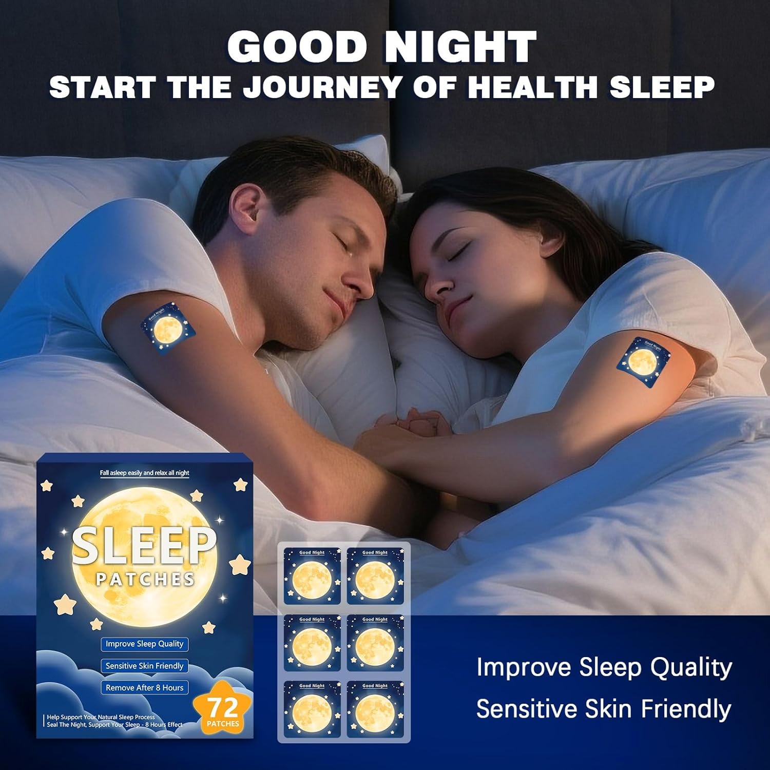 72 Sleep Patches for Adults Extra Strength, All-Natural Deep Sleep Support with Valerian, Melatonin & Magnesium, Gentle Night Comfort Sleeping Patches for Women & Men, Wake Up Refreshed - Image 7