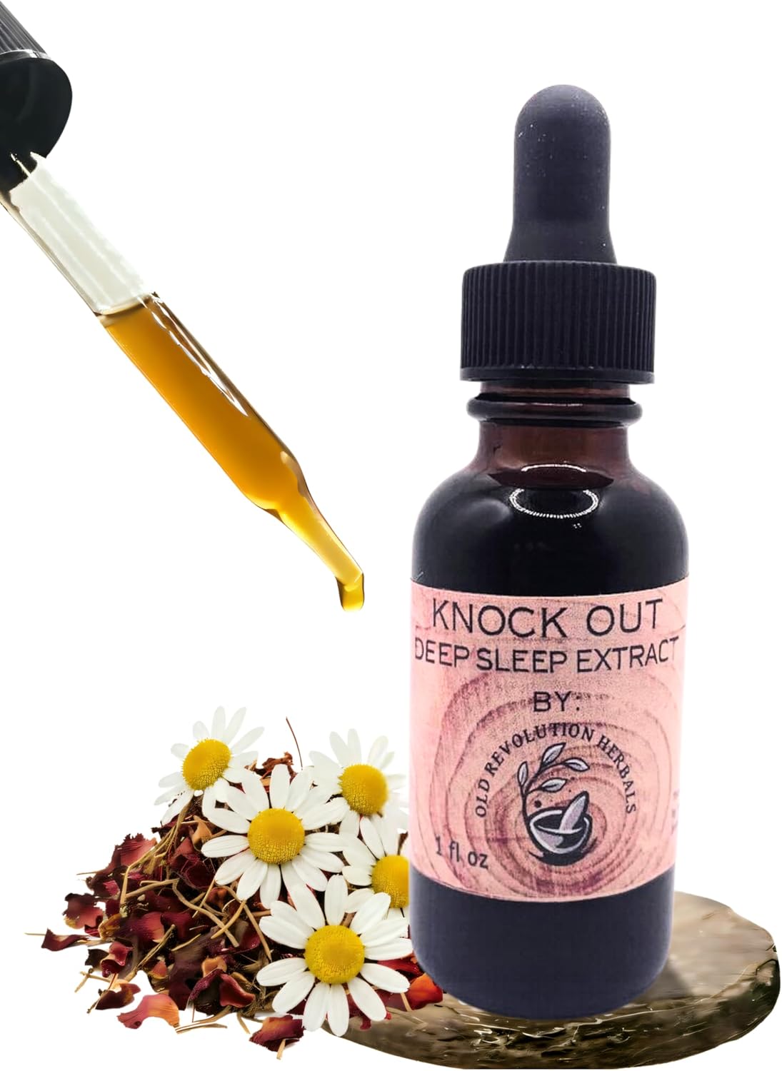 Knock Out | 10 Herb Formula for Deep Sleep | 100% Organic & Handmade Low Alcohol Herbal Drops | Valerian Root, Chamomile, Lemon Balm, Hops & More | Advanced Liquid Extract & Concentrate