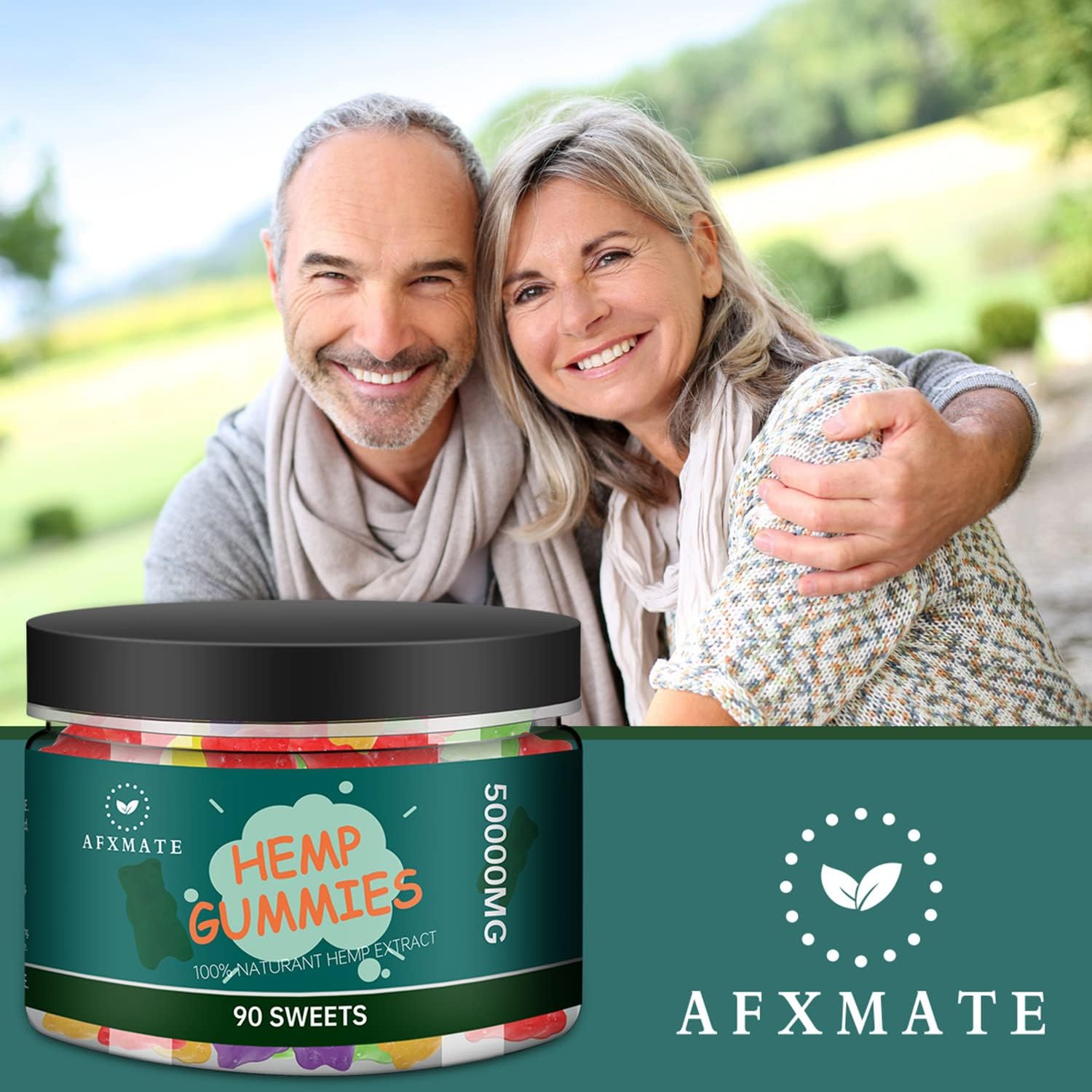 AFXMATE Hemp Gummies 50000 mg Fruit Flavored Gummy (90 Gummies) - Image 4